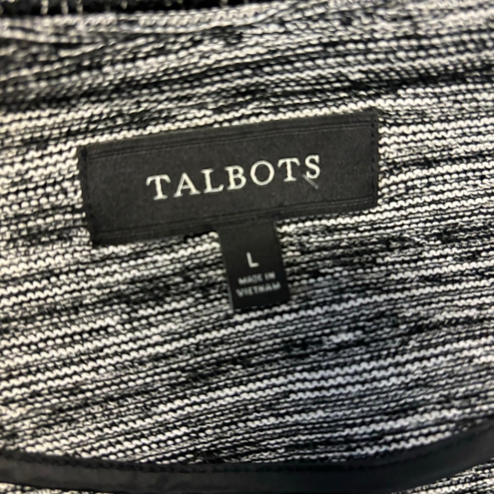 Talbots Women's Blazer  Size Large Textured Ornate Trim Career Open Front Jacket - Picture 3 of 9